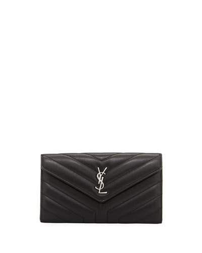 loulou monogram ysl continental v-flap wallet|ysl large flap wallet.